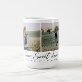 Two Photo Calligraphy Love Sweet Love Newlywed Kaffeetasse (Mittel)