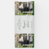 Two Photo Custom Script 25th Wedding Anniversary Banner (Vertikal)