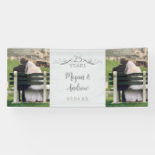 Two Photo Custom Script 25th Wedding Anniversary Banner (Horizontal)