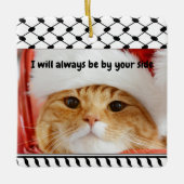 Two Photo Custom Text Keffiyeh Free Palestine Keramikornament (Vorderseite)