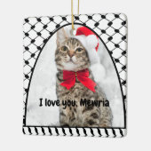 Two Photo Custom Text Keffiyeh Free Palestine Keramikornament (Links)