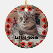 Two Photo Custom Text Red Poppies Free Palestine Keramik Ornament (Hinten)