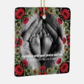 Two Photo Custom Text Red Poppies Free Palestine Keramikornament (Rechts)