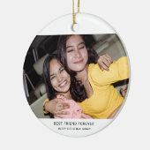 Two Photo Minimalist Best Friend Keramik Ornament (Links)