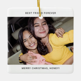 Two Photo Minimalist Best Friend Keramikornament