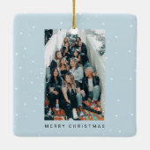 Two Photo Minimalist Snowfall School College Keramikornament (Rückseite)