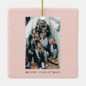 Two Photo Minimalist Snowfall School College Keramikornament (Rückseite)