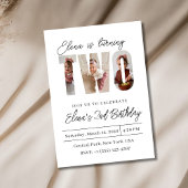 Two Photo Second Birthday Invitation Einladung