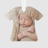 Two Photos Minimalist Baby First Christmas Ornament (Rückseite)