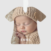 Two Photos Minimalist Baby First Christmas Ornament (Vorderseite)