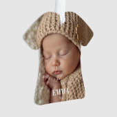 Two Photos Minimalist Baby First Christmas Ornament (Vorderseite)