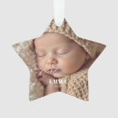 Two Photos Minimalist Baby First Christmas Ornament (Vorderseite)