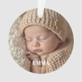 Two Photos Minimalist Baby First Christmas Ornament (Vorderseite)