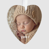 Two Photos Minimalist Baby First Christmas Ornament (Vorderseite)