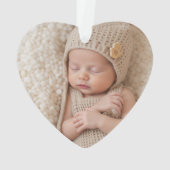 Two Photos Minimalist Baby First Christmas Ornament (Rückseite)