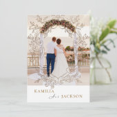 Two-Piece Modern Minimalist Folded Wedding Einladung (Stehend Vorderseite)