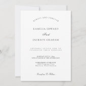 Two-Piece Modern Minimalist Folded Wedding Einladung (Rückseite)