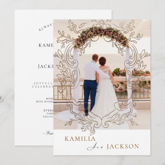 Two-Piece Modern Minimalist Folded Wedding Einladung (Vorne/Hinten)