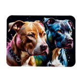 Two Pit Bulls portrait  Magnet (Horizontal)