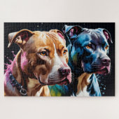 Two Pit Bulls portrait  Puzzle (Horizontal)