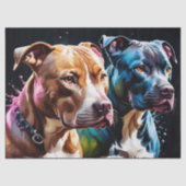 Two Pit Bulls portrait  Seidenpapier (Vorderseite)