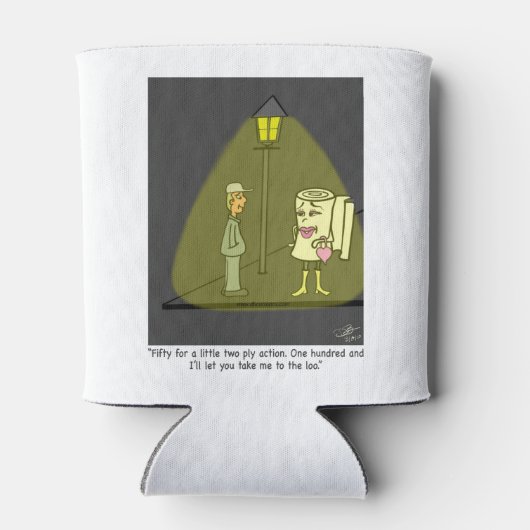 Two Ply Funny Cartoon Poster Dosenkühler (Rückseite)