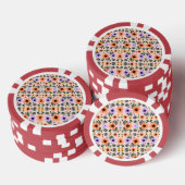 Two poker chips are shown each featuring a floral (Stapel)