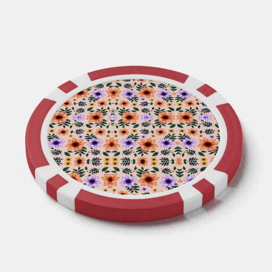 Two poker chips are shown each featuring a floral (Einzeln)