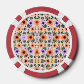 Two poker chips are shown each featuring a floral (Rückseite)