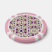Two poker chips with pink borders and intricate  (Einzeln)