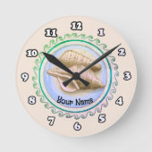 Two Pretty seashells clock Runde Wanduhr (Vorderseite)