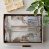 Two Pretty Winter Scenes of Deer in Window Panes Seidenpapier (Geschenk)