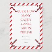 Two Printable Candy Cane Theme Christmas Game Card Einladung (Vorderseite)