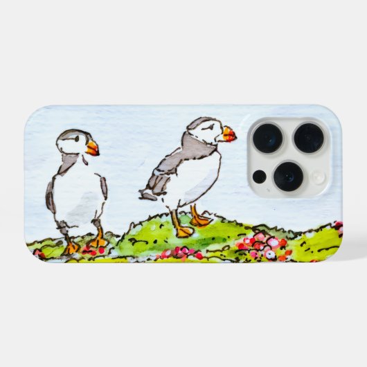Two Puffins iPhone Hülle (Rückseite (Horizontal))