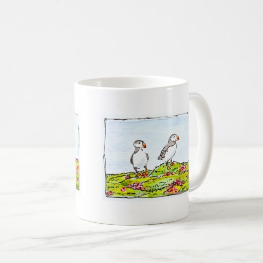 Two Puffins Kaffeetasse (VorderseiteRechts)