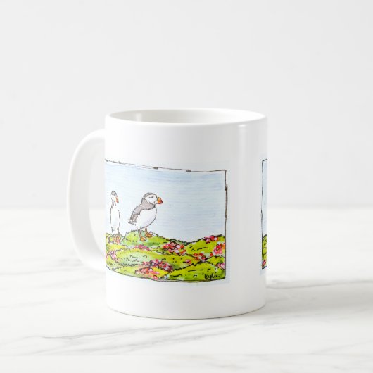 Two Puffins Kaffeetasse (Vorderseite Links)