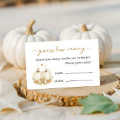Two Pumkins Twin Baby Shower Game Guess How Many Begleitkarte
