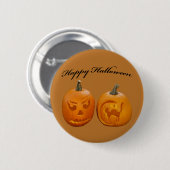 Two Pumpkin Happy Halloween Button (Vorne & Hinten)