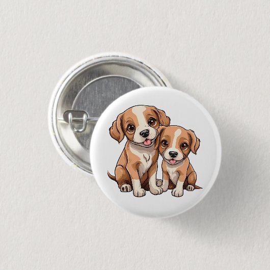 TWO PUPPIES button (Vorne & Hinten)