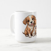 TWO PUPPIES Coffee Mug Kaffeetasse (Vorderseite Links)