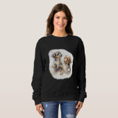 Two puppies in watercolour style sweatshirt (Vorne ganz)