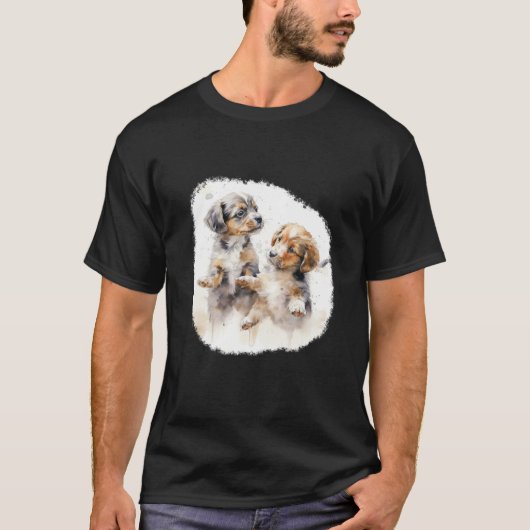 Two puppies in watercolour style T-Shirt (Vorderseite)