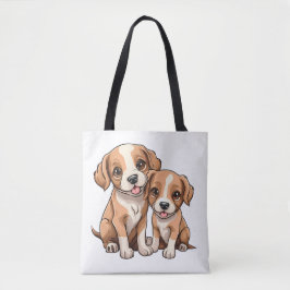 TWO PUPPIES Tote Bag Tasche