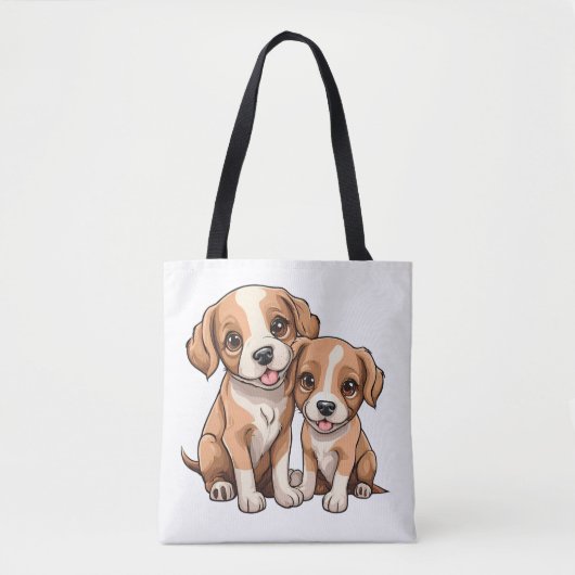 TWO PUPPIES Tragetasche Tasche (Vorderseite)