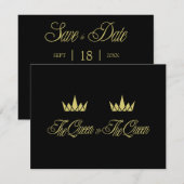Two Queen Royal Crowns for Lesbian Wedding Mitteilungskarte (Vorne/Hinten)