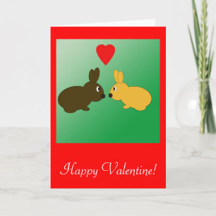 Two Rabbits Valentine Card Feiertagskarte