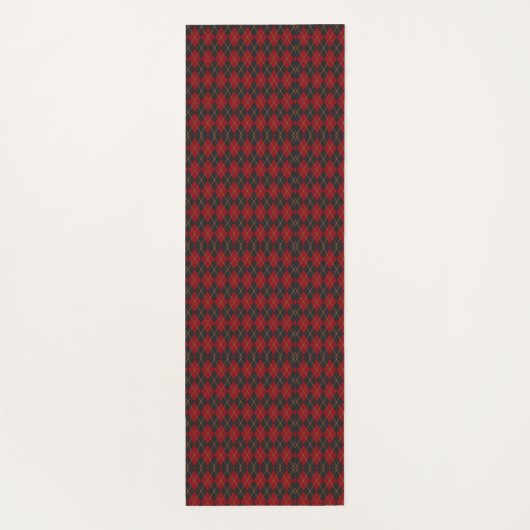 Two red and black geometric pattern ties yogamatte (Rückseite)