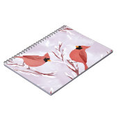 Two Red Cardinals | Watercolor Remembrance Notizblock (Linke Seite)