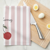 Two Red Cherries Illustration | Cute Fruit Art  Geschirrtuch (Viertel Falte)