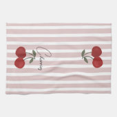 Two Red Cherries Illustration | Cute Fruit Art  Geschirrtuch (Horizontal)